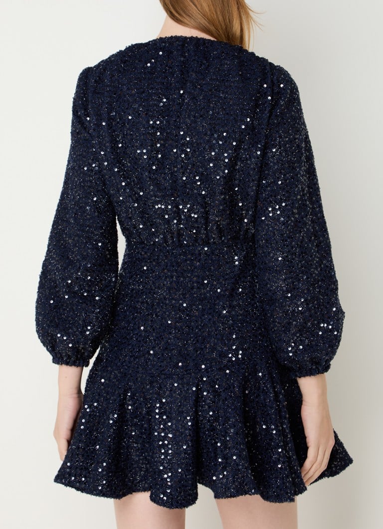 Maje Mini tunic dress with sequins and V-neck