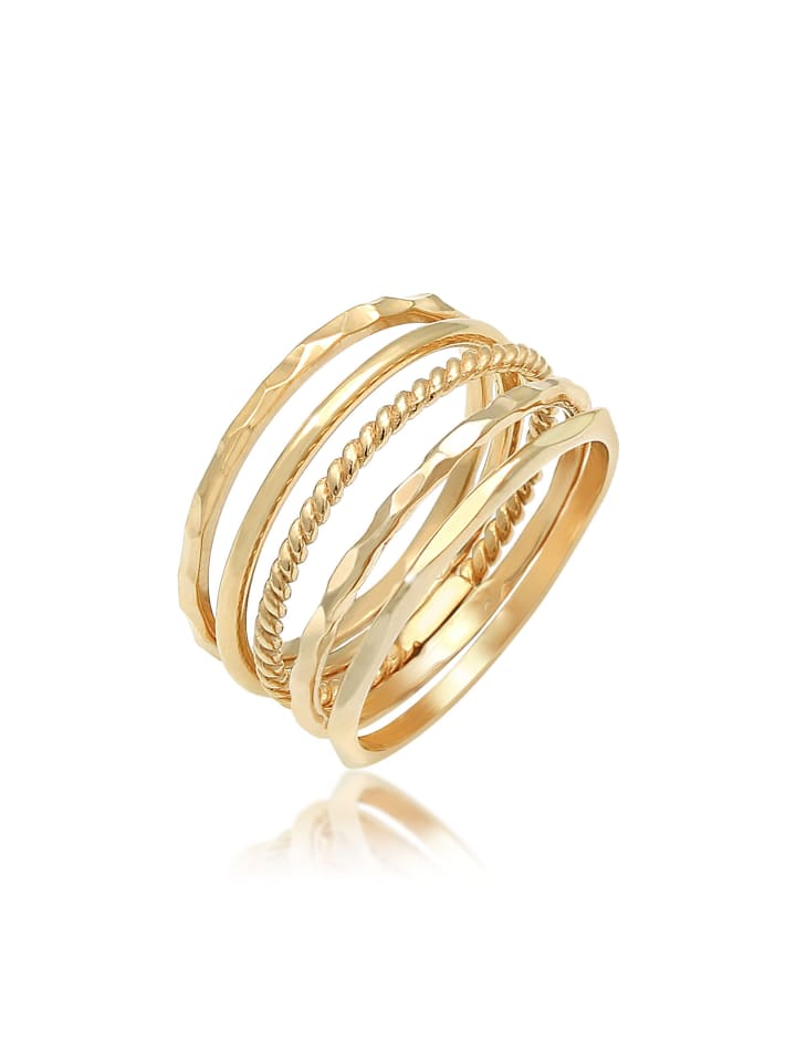 Elli Ring 925 Sterling Silber Geo, Ring Set in Gold günstig kaufen