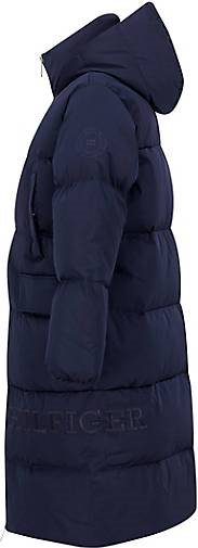 TOMMY HILFIGER Damen Daunenmantel mit Kapuze SATEEN HOODED DOWN MAXI