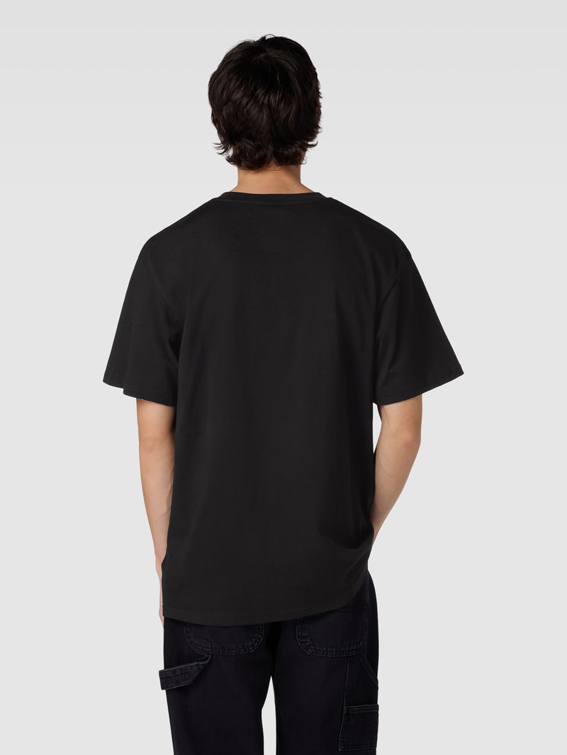 Oversized T-Shirt mit Logo-Stitching in black