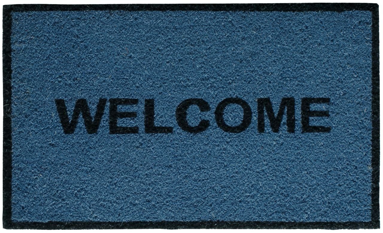 Trend Line Schuhabtropfschale Fussmatte Kokos Welcome blau, 40 x 60 cm