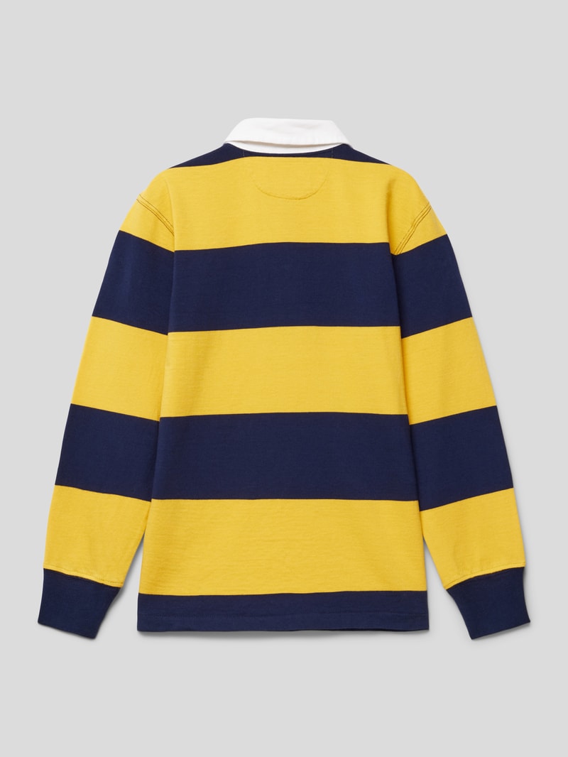 Poloshirt mit Blockstreifen in marineblau