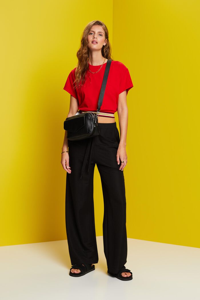 Cropped T-Shirt mit Glitzer-Detail