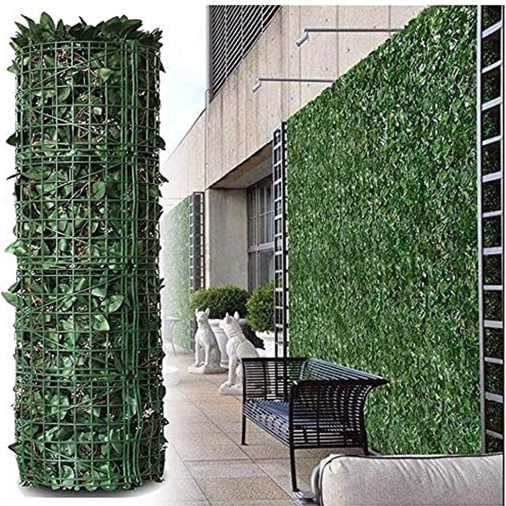 BlingBin Balkonsichtschutz Sichtschutzhecke Windschutz Efeu Sichtschutz Blätterzaun 1x3M LxH: 300x100 cm, für Balkon und Terrasse