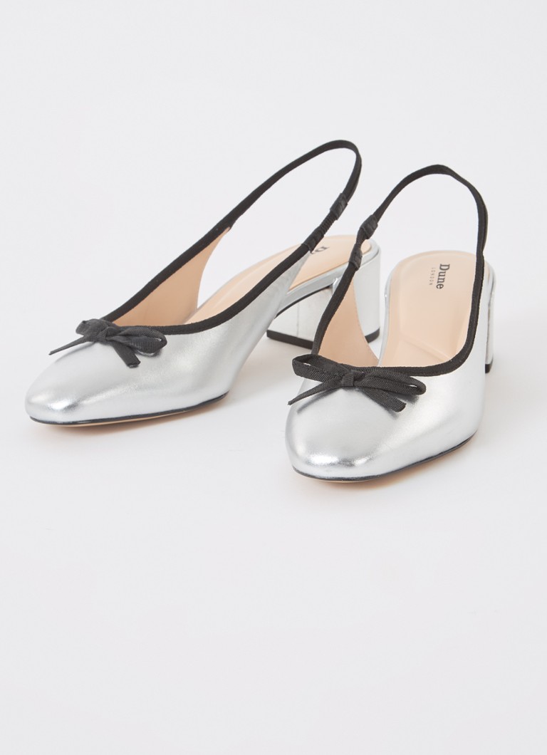 Pantofi eleganți din piele cu toc și fundă de la Dune London.