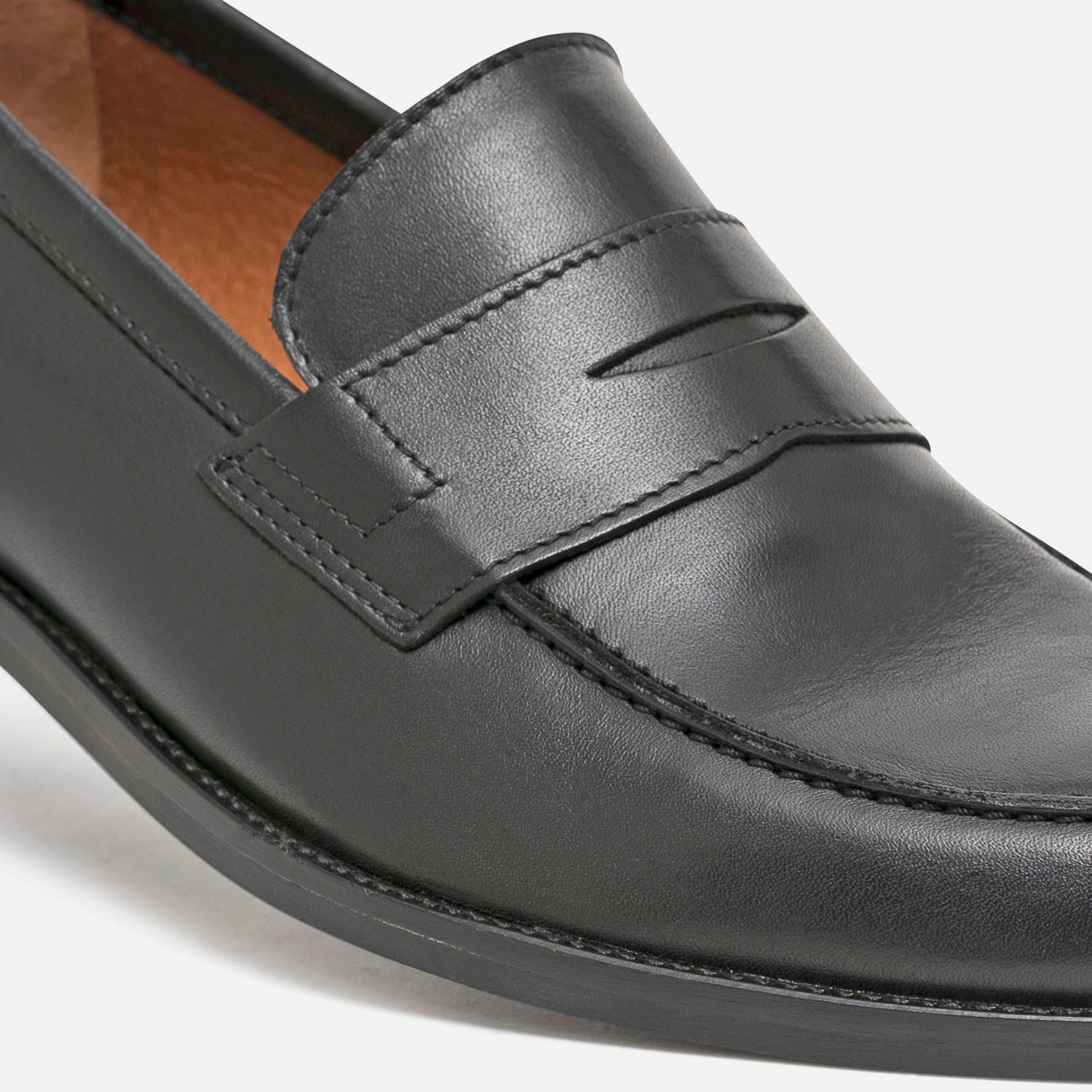 Mocassin noir en cuir