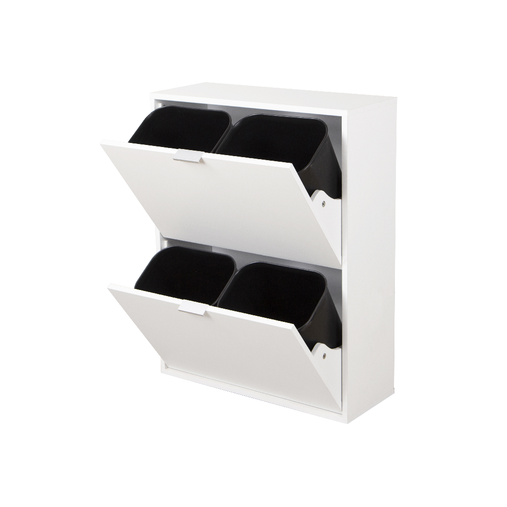 Happy Home Happy Home Mülleimerschrank mit 4 Abfalleimer weiß