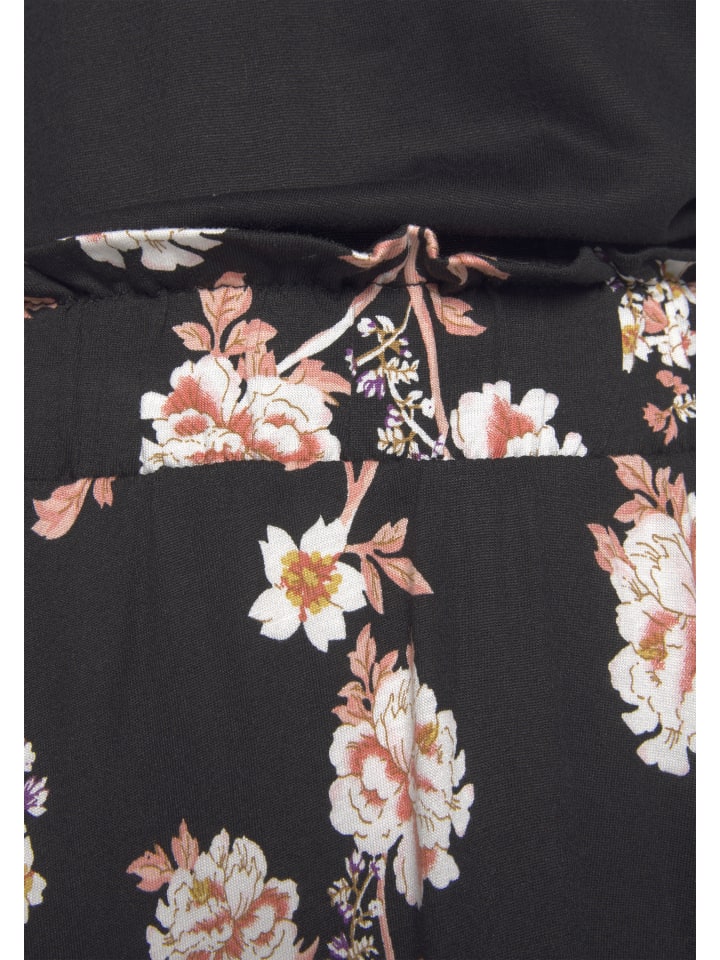 LASCANA Jerseykleid in schwarz-orange-bedruckt günstig kaufen