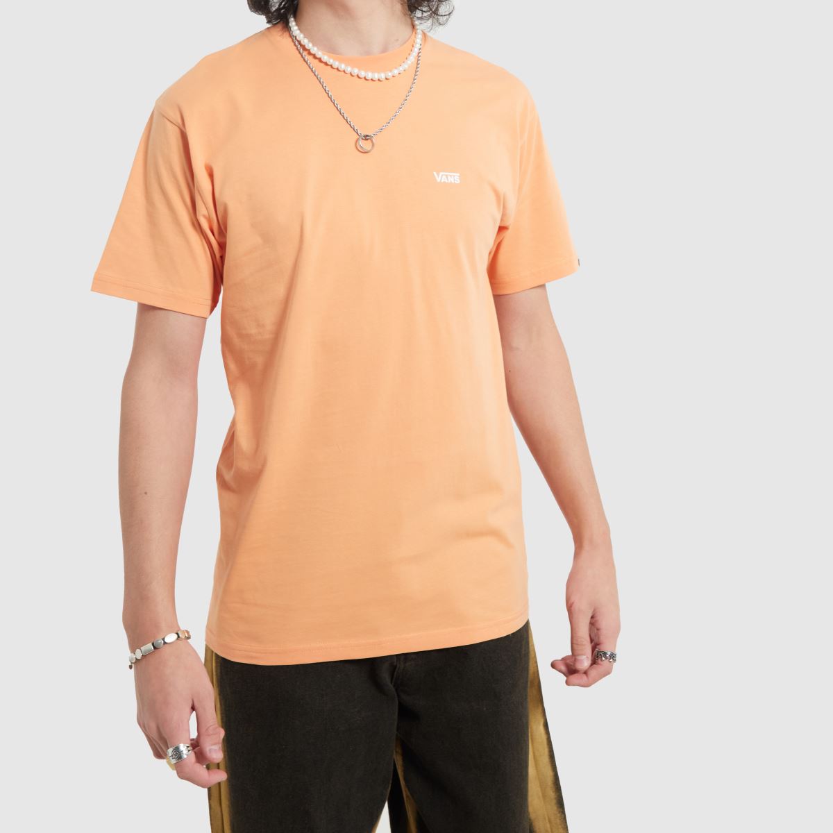 Vans – Brun t-shirt med logotyp på vänster bröst