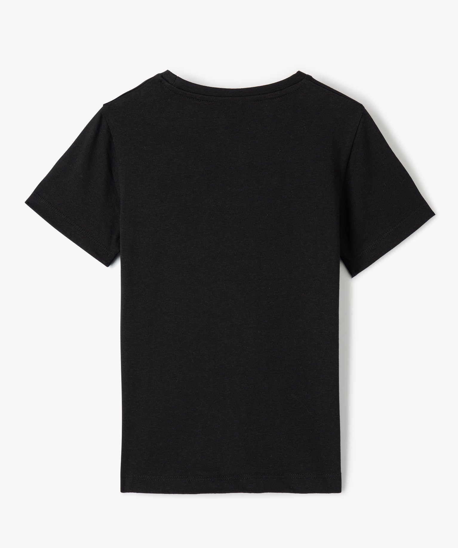 Tee-shirt Garçon uni à manches courtes noir | GEMO
