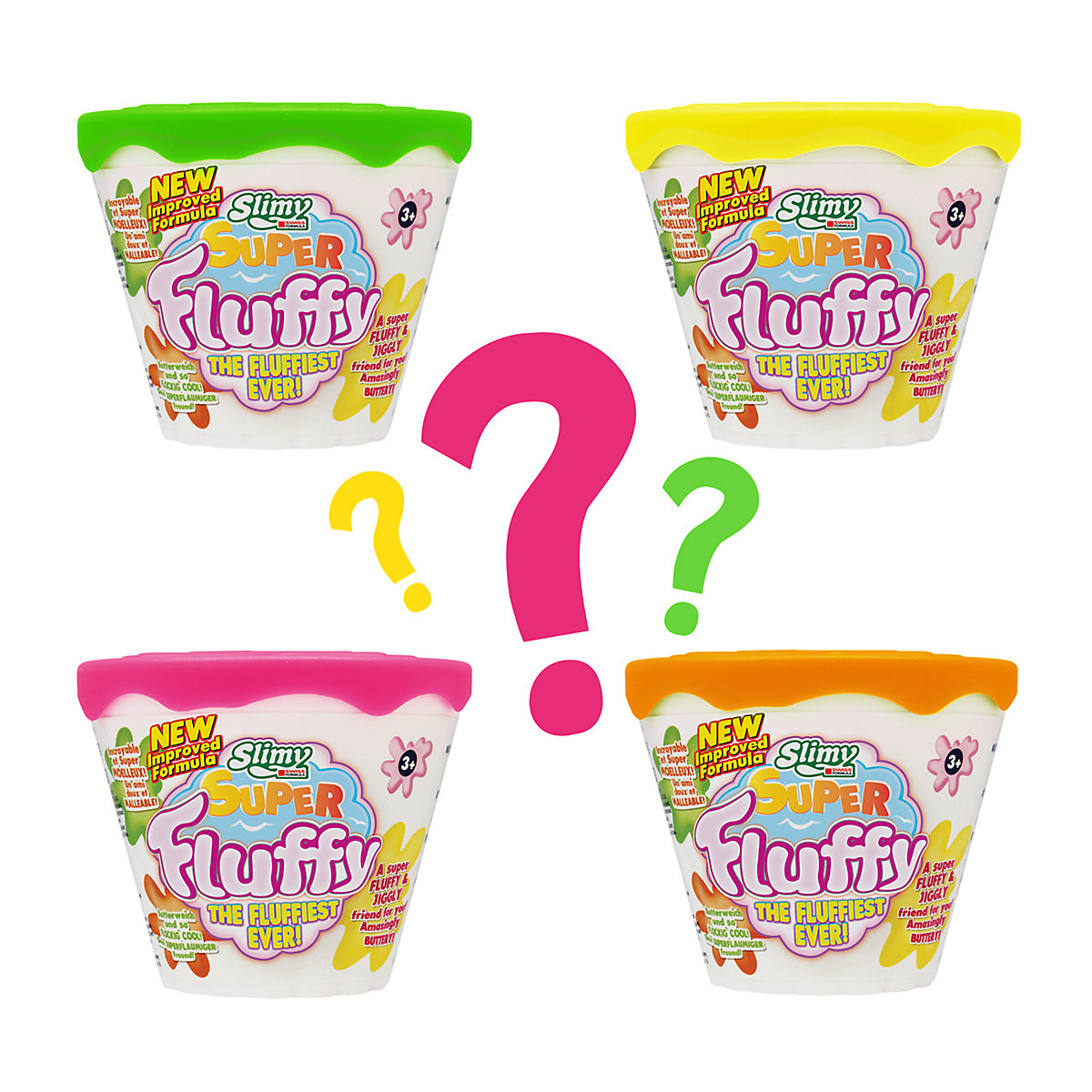 SLIMY® Super Fluffy 100g Spielmasse im Becher - der flaumigste Original Slimy Slime, lustig duftende Schleim Knete für Kinder
