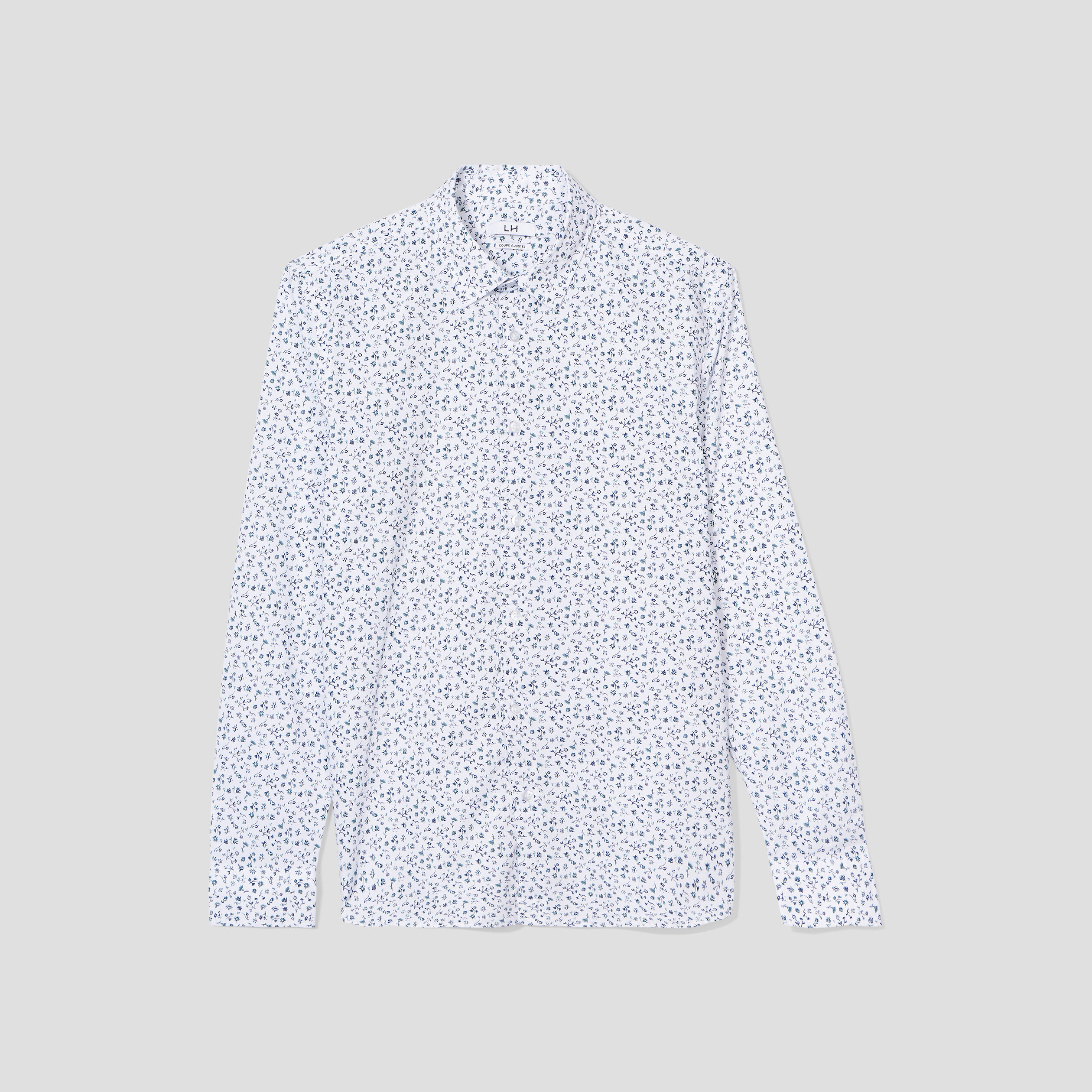 Chemise ajustée col français blanc homme | La Halle