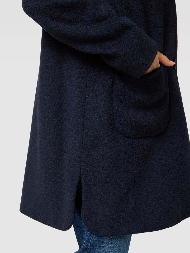Kurzmantel mit Stehkragen und Eingrifftaschen in marineblau
