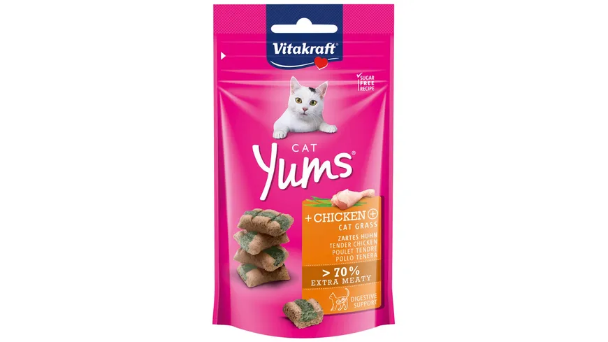 Vitakraft Katzensnack Cat Yums® + Huhn & Katzengras 40 g