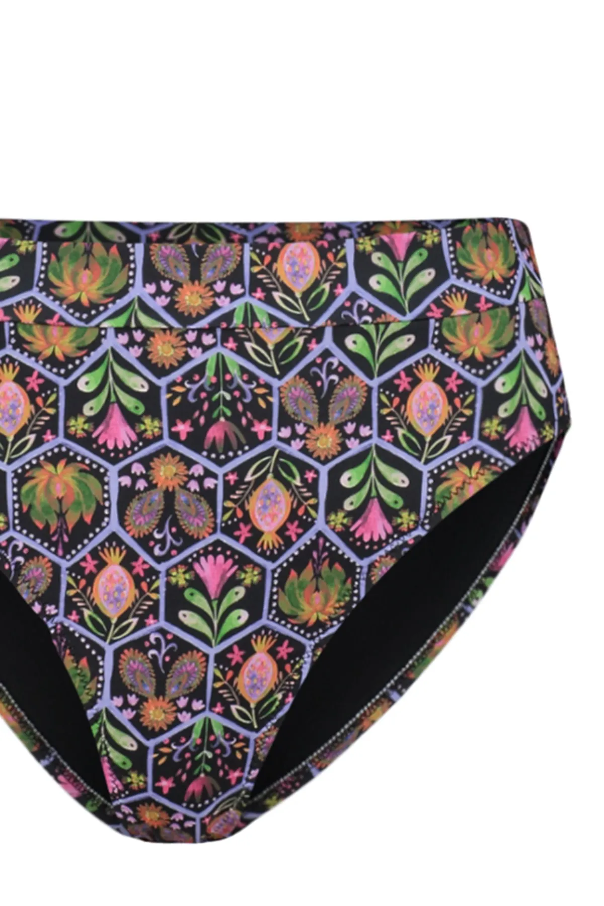 Trendyol Collection  Blumenmuster-Dreieck-Hipster-Bikini-Set mit hoher Taille und hohem Beinausschnitt TBESS22BT0016