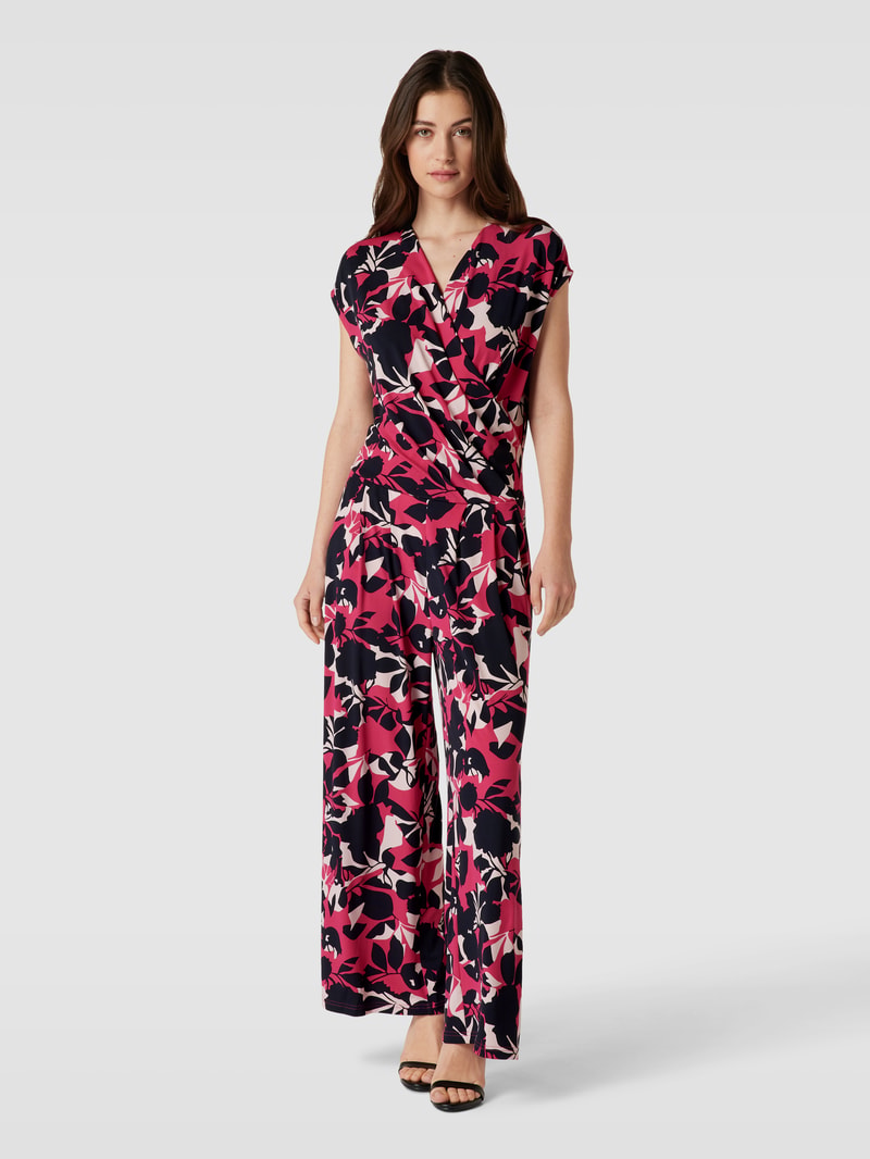 Jumpsuit in Wickel-Optik in marineblau
