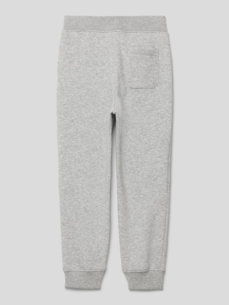 Sweatpants mit Logo- und Label-Stitching in mittelgrau meliert