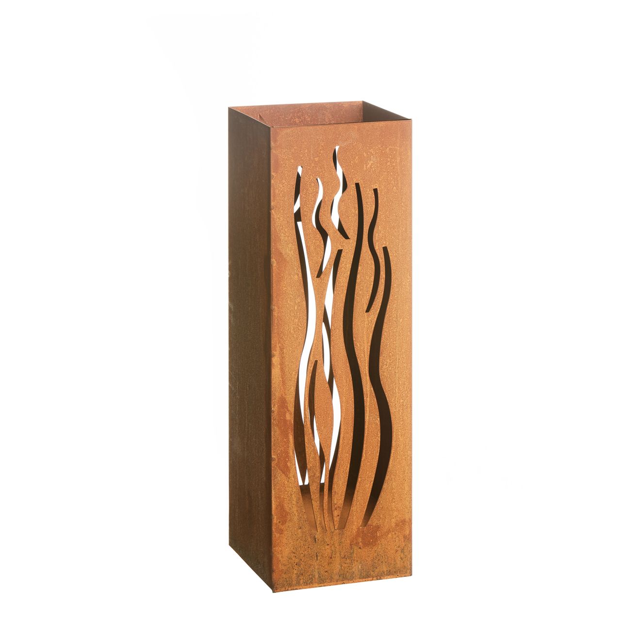 Weles Feuersäule, Design Wellen, 16 x 16 x 50 cm, Edelrost