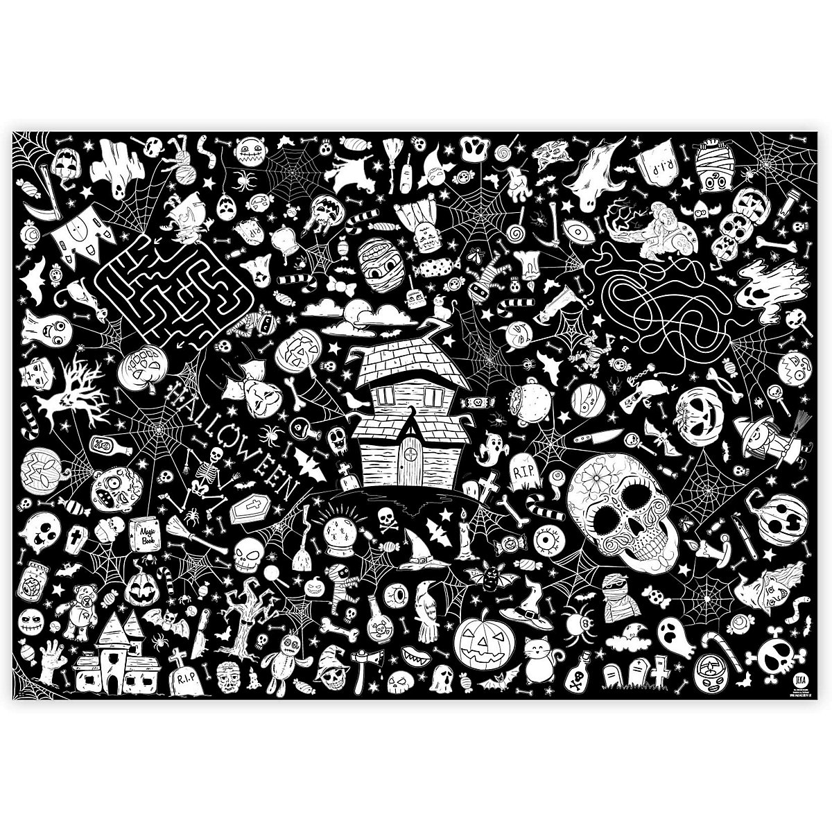 Mal Mich Bunt Ausmal-Tischdecke aus Papier, Motiv Halloween, 84,1x118,9cm