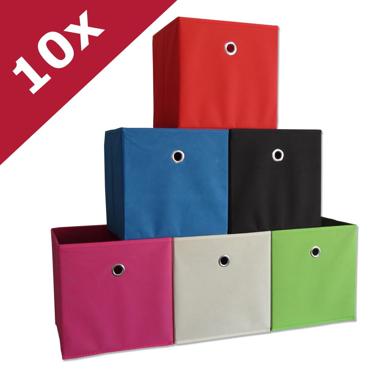 VCM my home 10er-Set Klappbox Boxas Weiß-Natur