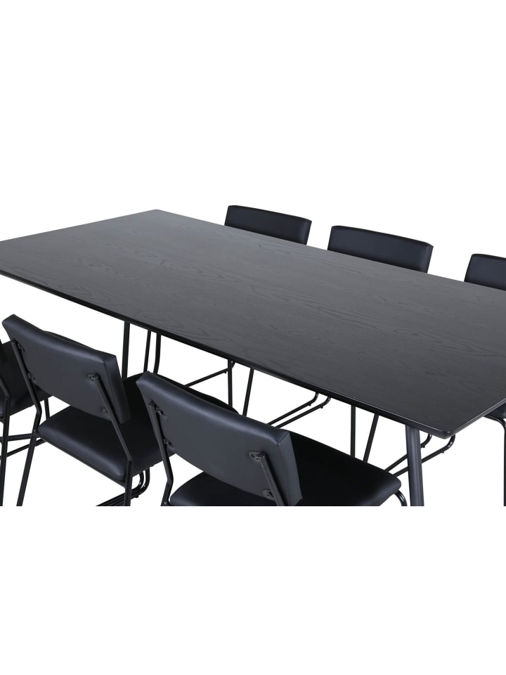 ebuy24 Essgruppe Pippi 3 (7-teilig) Schwarz 90 x 190 cm günstig kaufen onesize