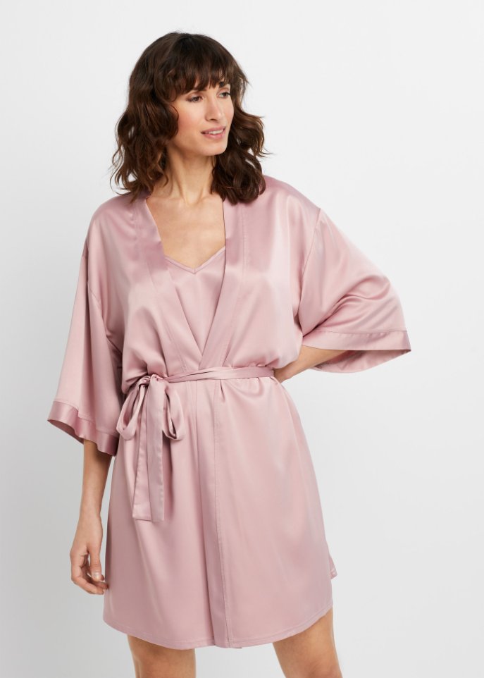 Morgenmantel-Set: Kimono + Neglige (2-tlg.Set)