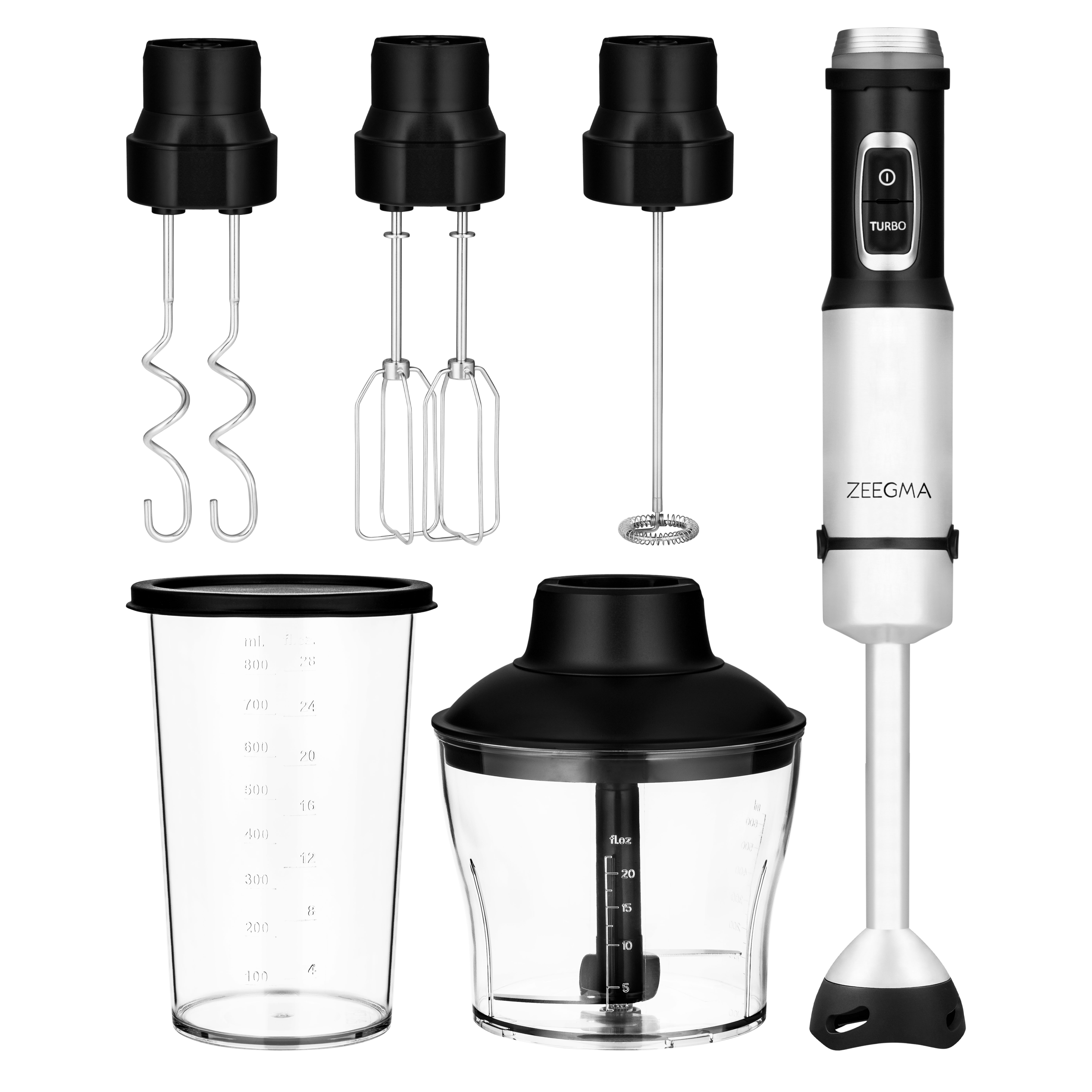 Zeegma Stabmixer Handy-Chef, 1500,00 W, Set 5in1 Metallgehäuse 17 Stufen + Turbo TOP