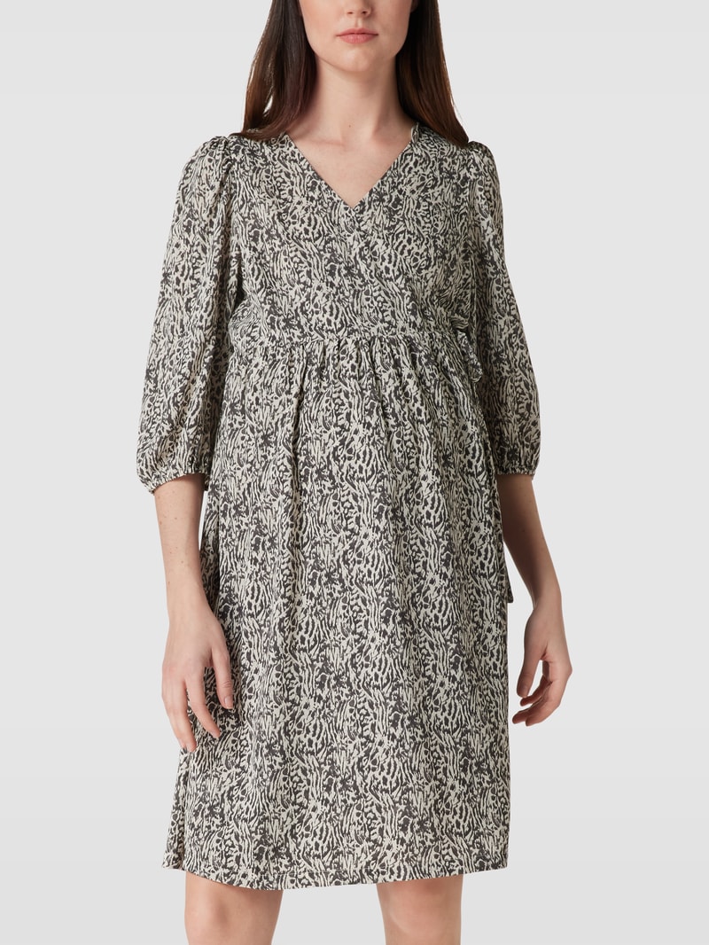 Umstands-Kleid mit Allover-Muster Modell 'Azelia Tess' in hellgrau