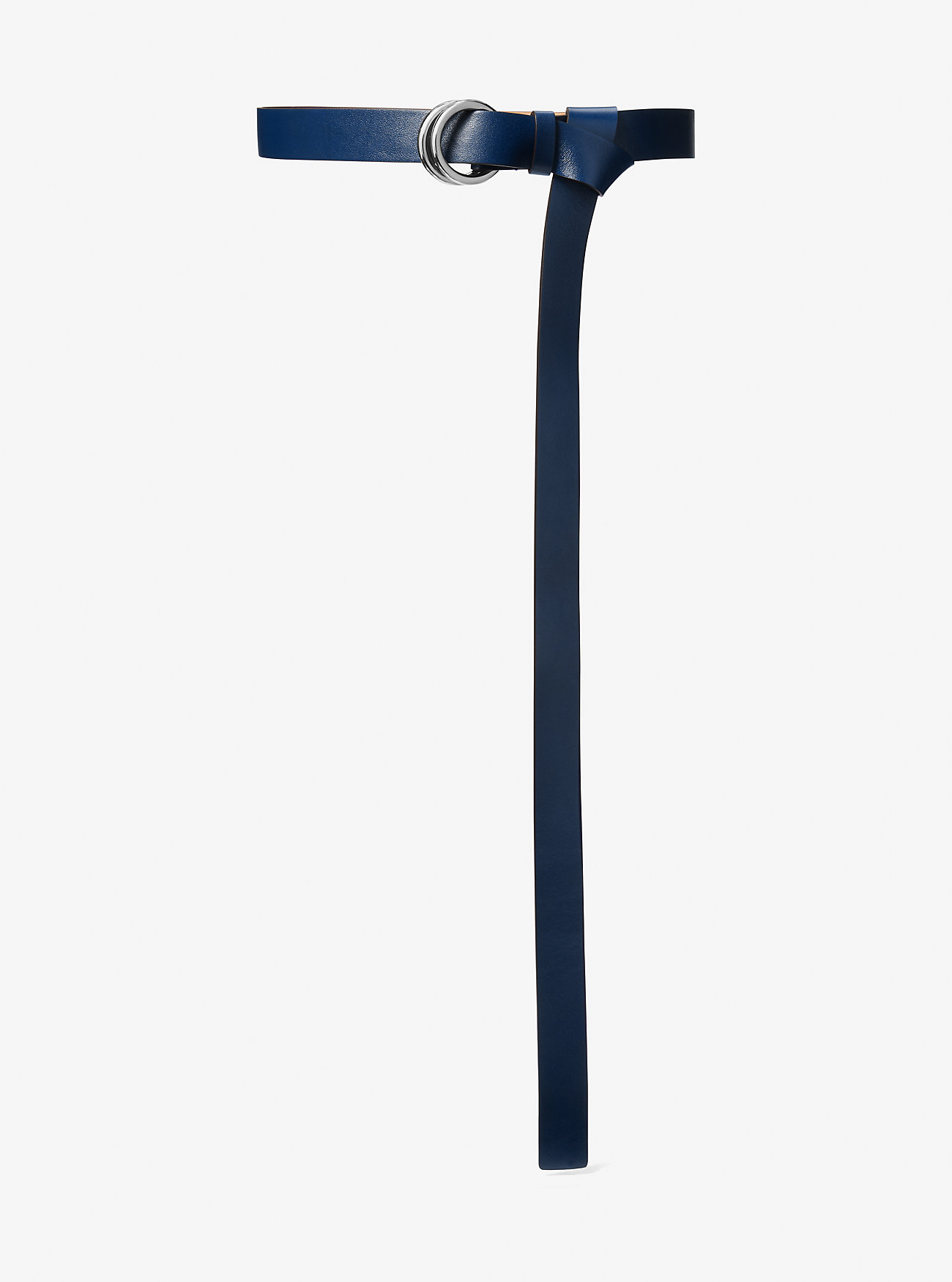 Claudine Leather Trouser Belt - NAVY