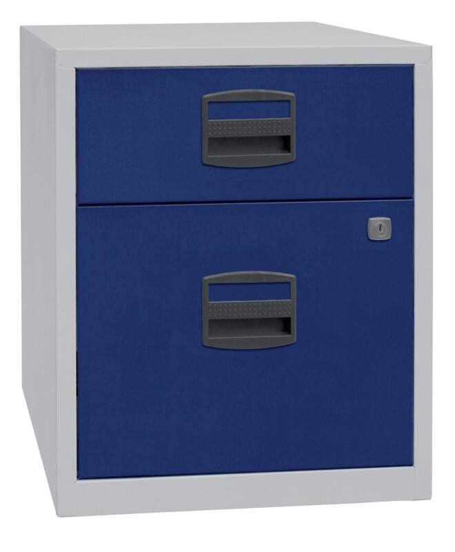 Bisley Home Mobiler Beistellschrank Lichtgrau, Oxfordblau 413 x 400 x 528 mm
