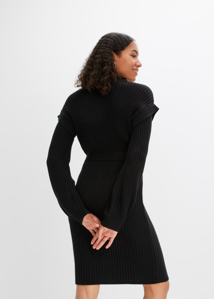 Strickkleid mit Bindeband