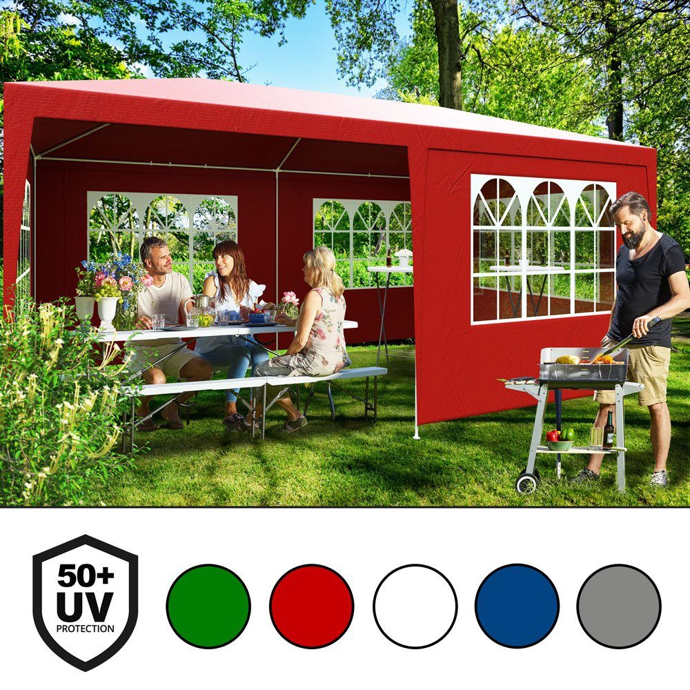Casaria Partyzelt Rimini, anthrazit 3x6m UV-Schutz 18m² Wasserabweisend 6 Seitenteile Pavillon