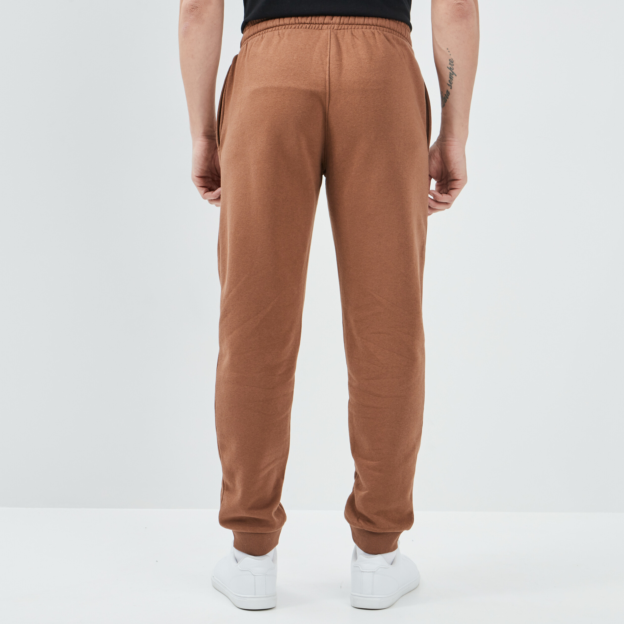 Jogging droit molleton marron homme | La Halle