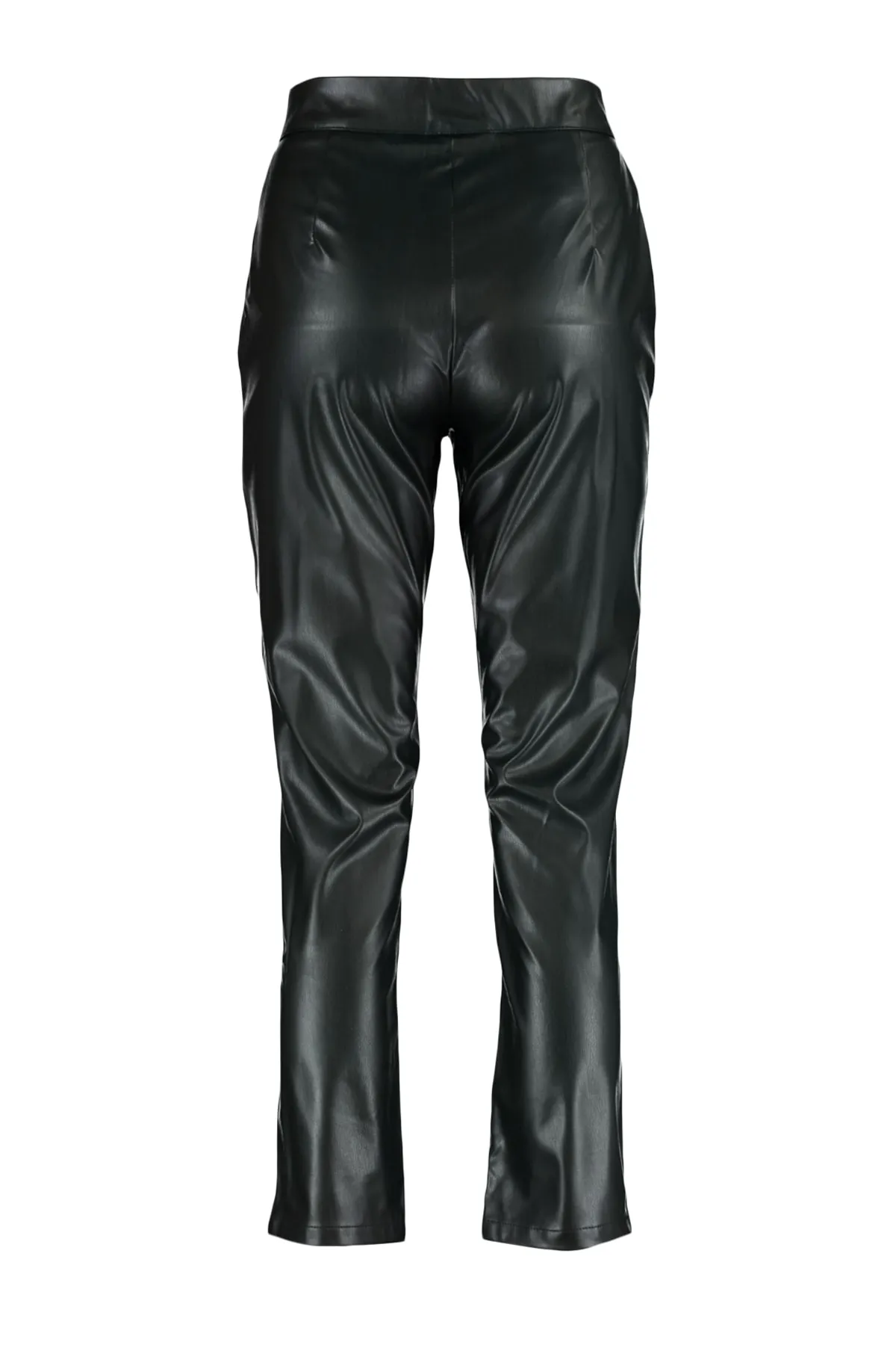 Trendyol Collection  Schwarze Zigarette gewebte Kunstlederhose TWOAW22PL0290