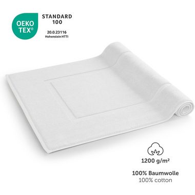 Badematte Blumtal Premium Frottier Badematte Blumtal, strapazierfähig, Baumwolle, Rechteckig, 1. St, Badeteppich, waschbarer Badvorleger 50x80cm, saugstark & weich