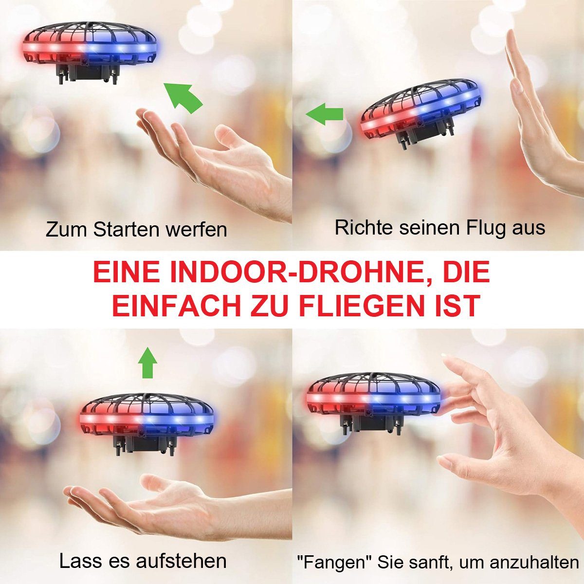 Yoyaxi LED-Handdrohne für Kinder–Leuchtendes Spielzeug für Jungen und Mädchen Drohne