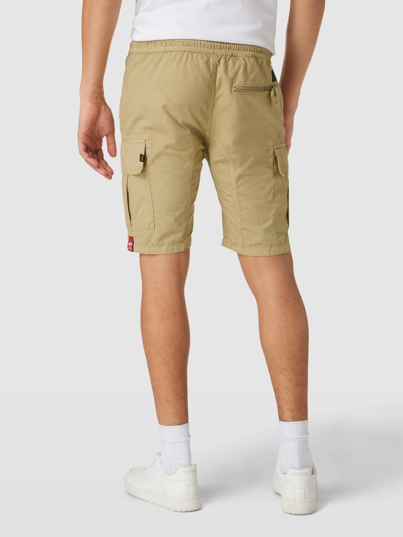 Bermudas aus Baumwolle mit Label-Details Modell 'RIBSTOP' in sand