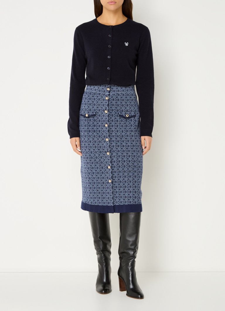 Claudie Pierlot Feinstrick-Midirock mit eingestricktem Muster