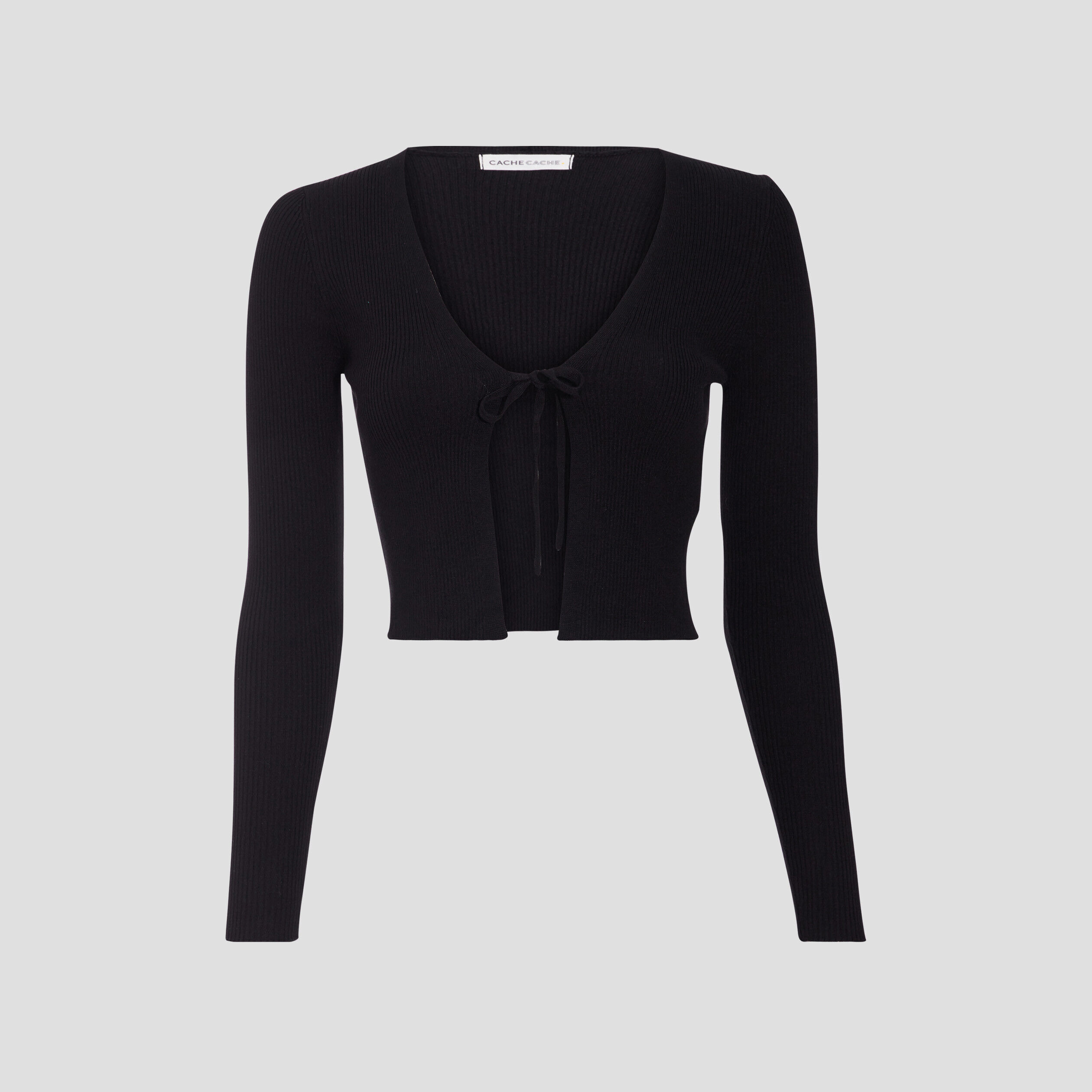 Gilet fermeture à lien noir femme | Cache Cache