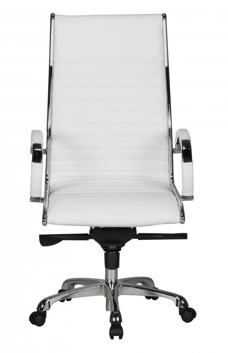 Amstyle Drehstuhl SPM1.233 (SALZBURG 1 Echtleder Weiß Schreibtischstuhl), Bürostuhl XXL 120kg Chefsessel höhenverstellbar