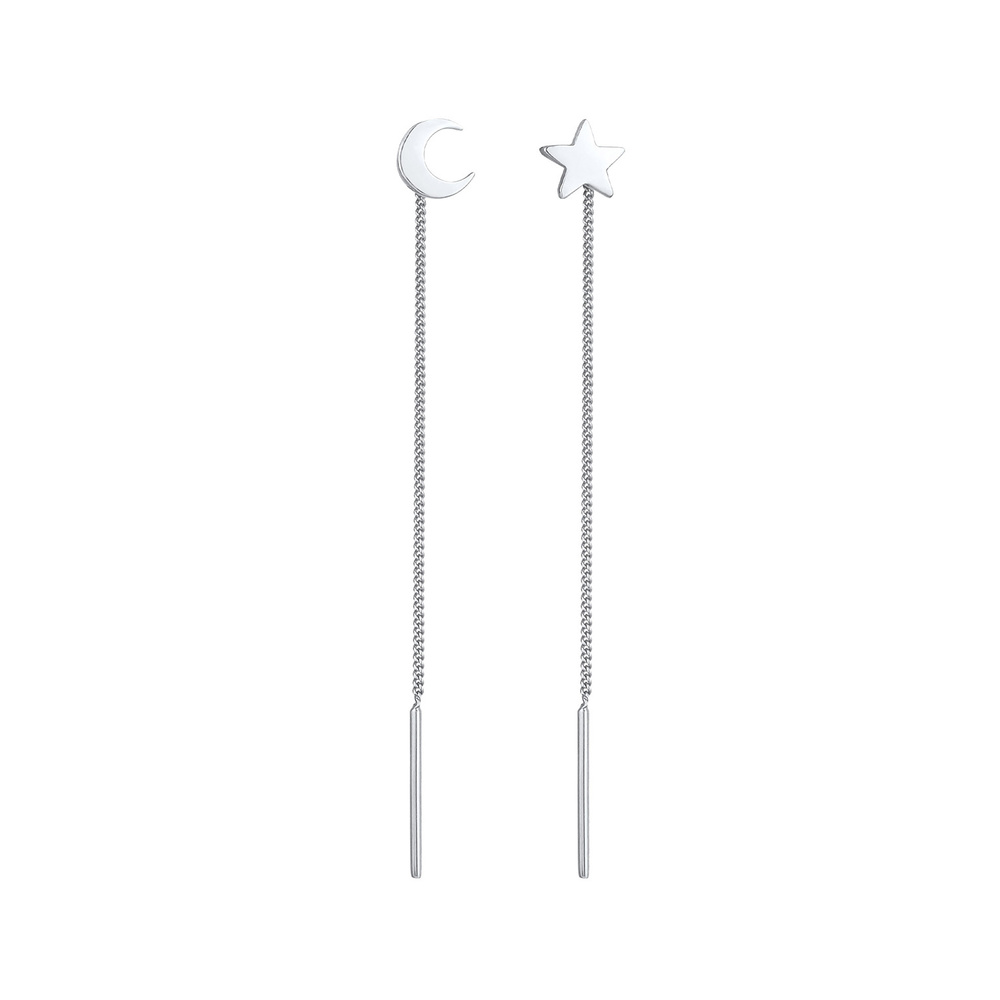 Elli Elli Boucles d'Oreilles Cintre pour dames - Astro Look de la lune et de l'étoile  Boucles d'oreilles