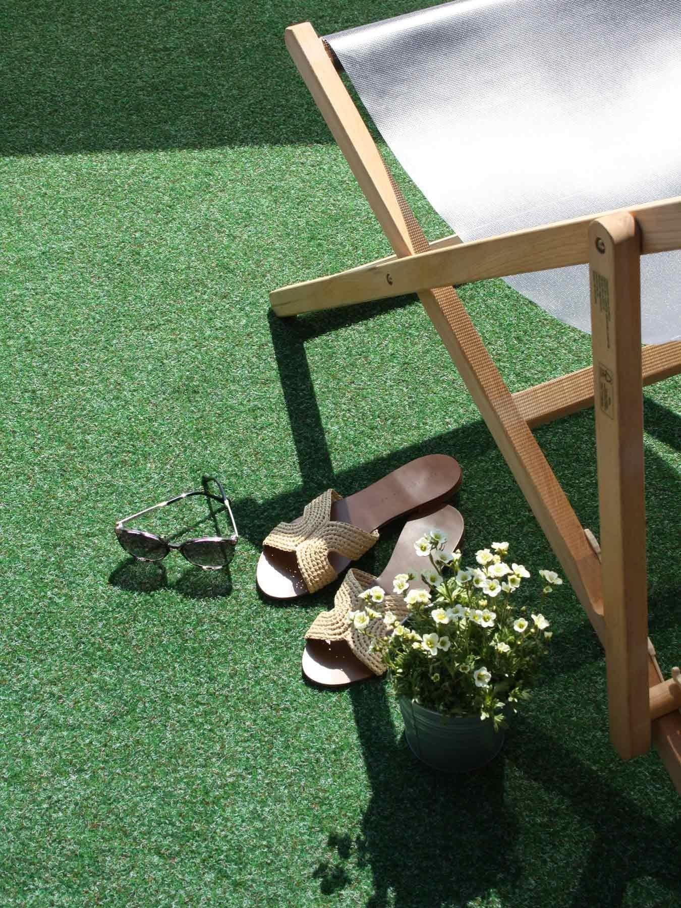 Kunstrasen GREEN, Primaflor-Ideen in Textil, rechteckig, Höhe: 7,5 mm, Rasenteppich, blau, mit Noppen