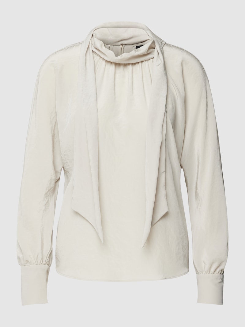 Bluse mit Schal-Element in stein