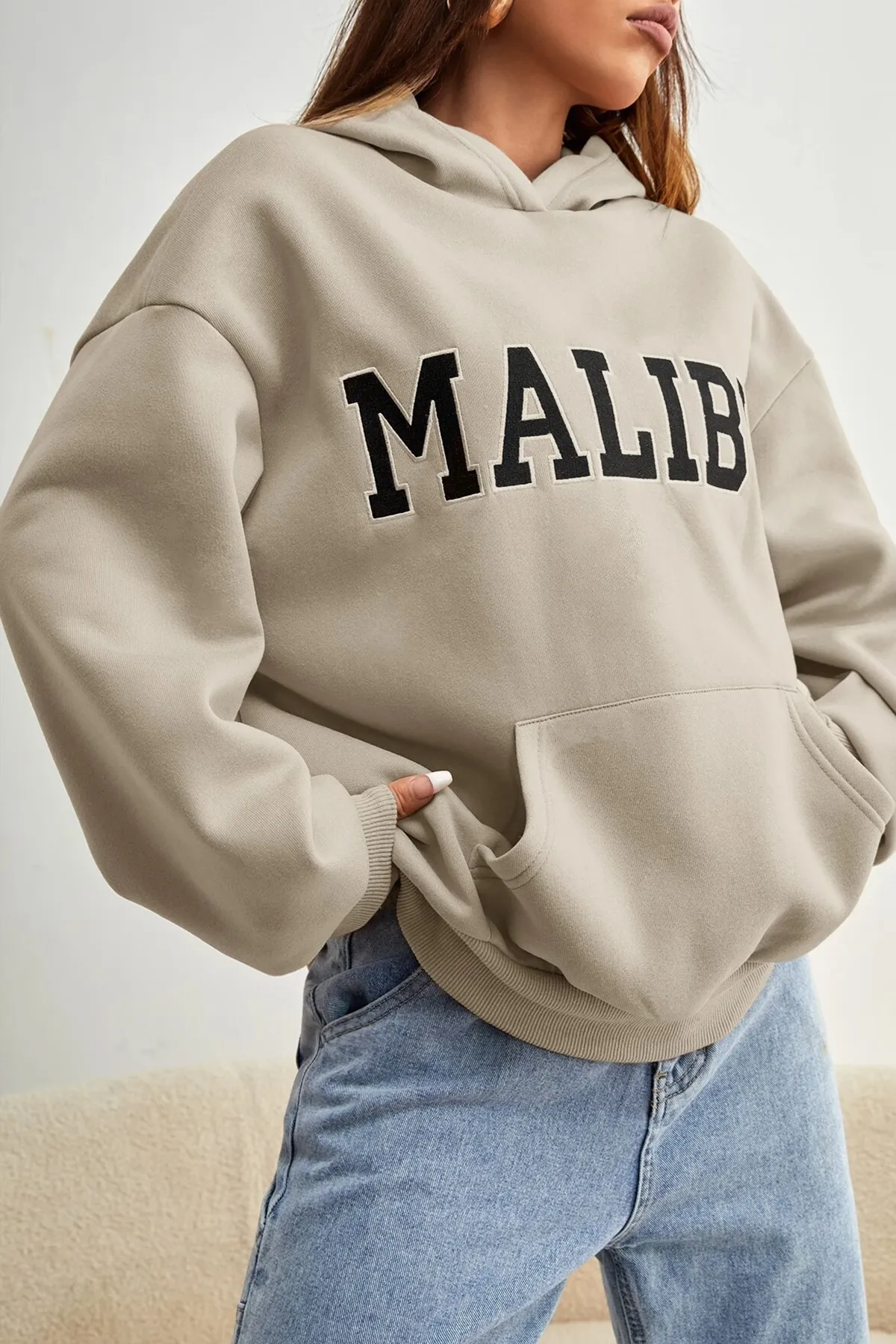 uyguntarz  Unisex-Sweatshirt mit Malibu-Aufdruck in Übergröße