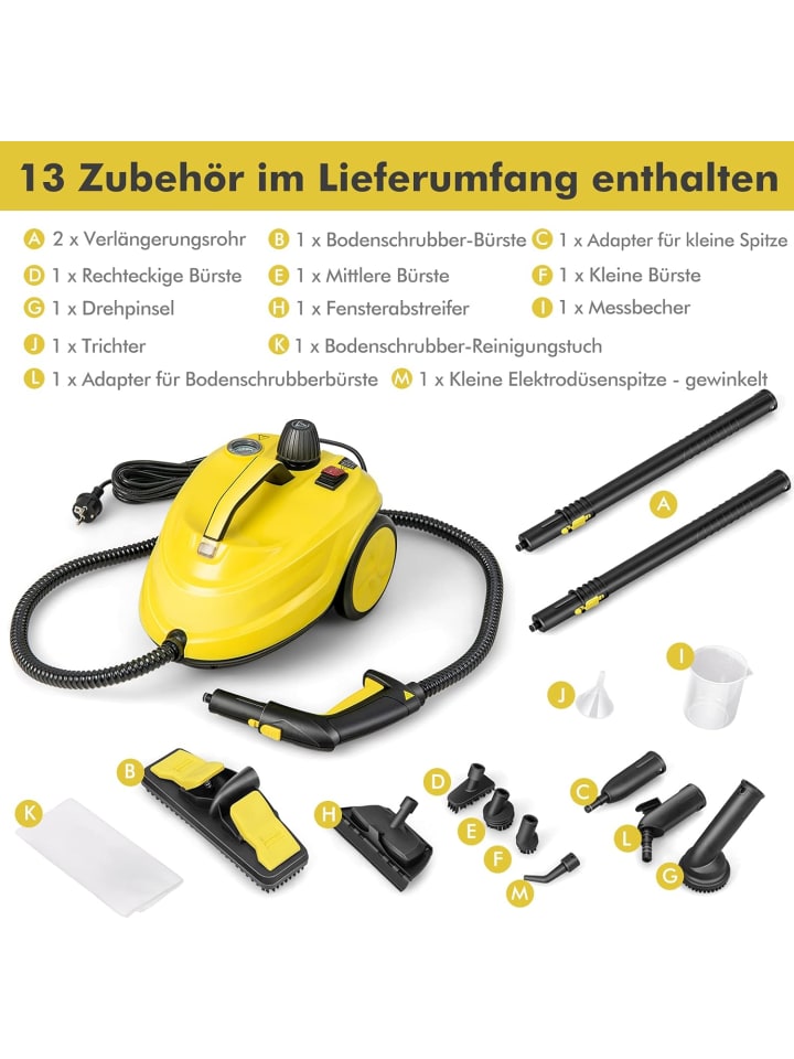 COSTWAY Dampfreiniger 2000W in Gelb günstig kaufen onesize