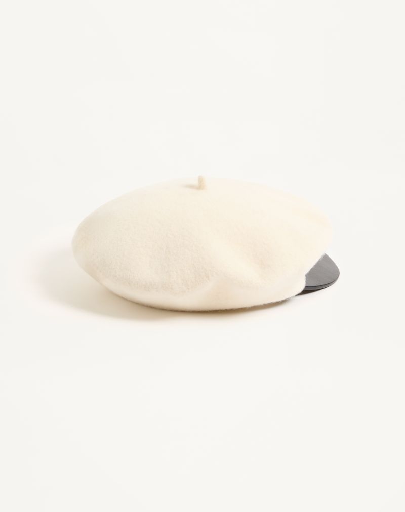 Gorro de lã Valentino Garavani VLogo Signature com aba de couro