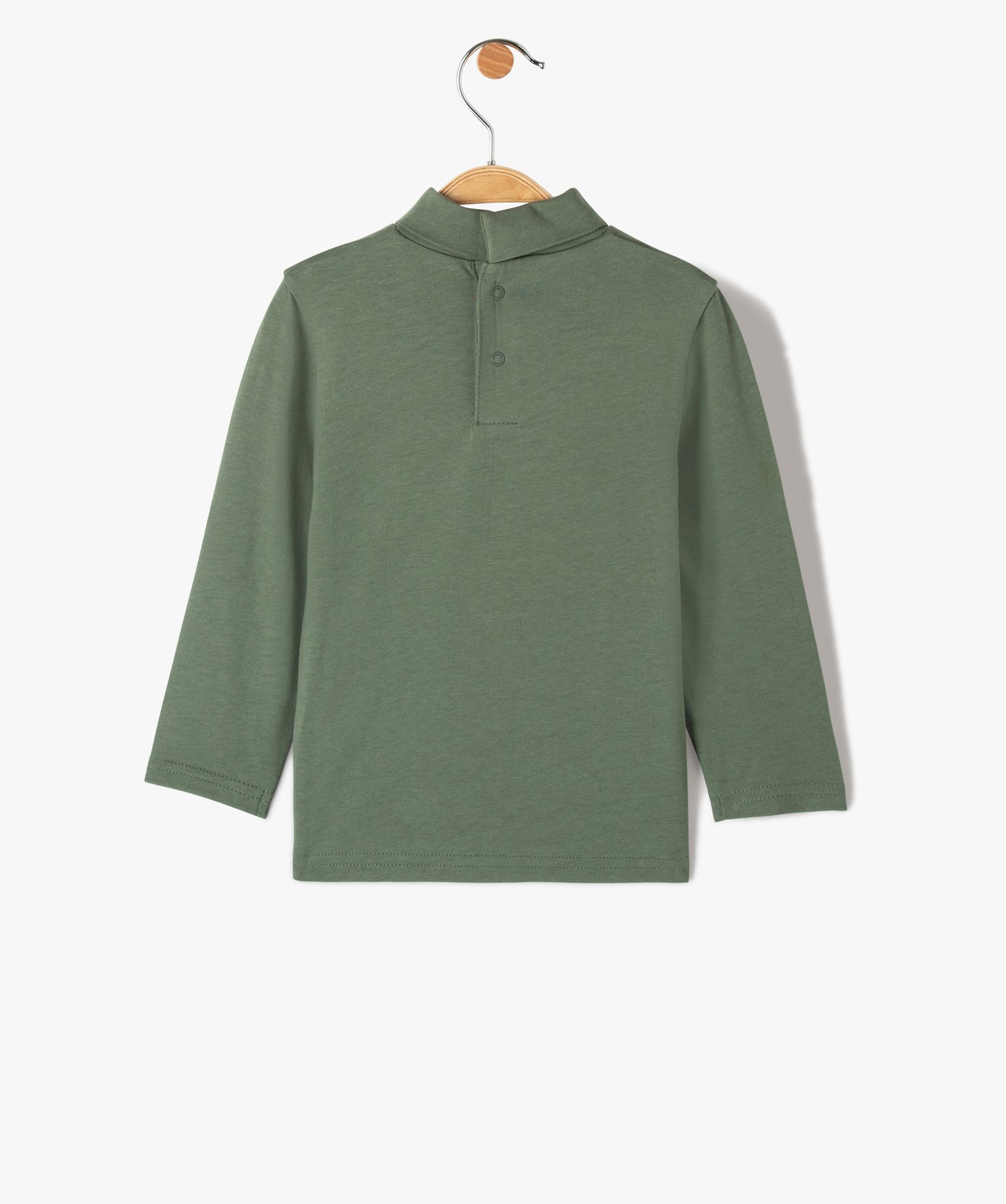 Tee-shirt bébé Garçon à manches longues et col roulé kaki | GEMO