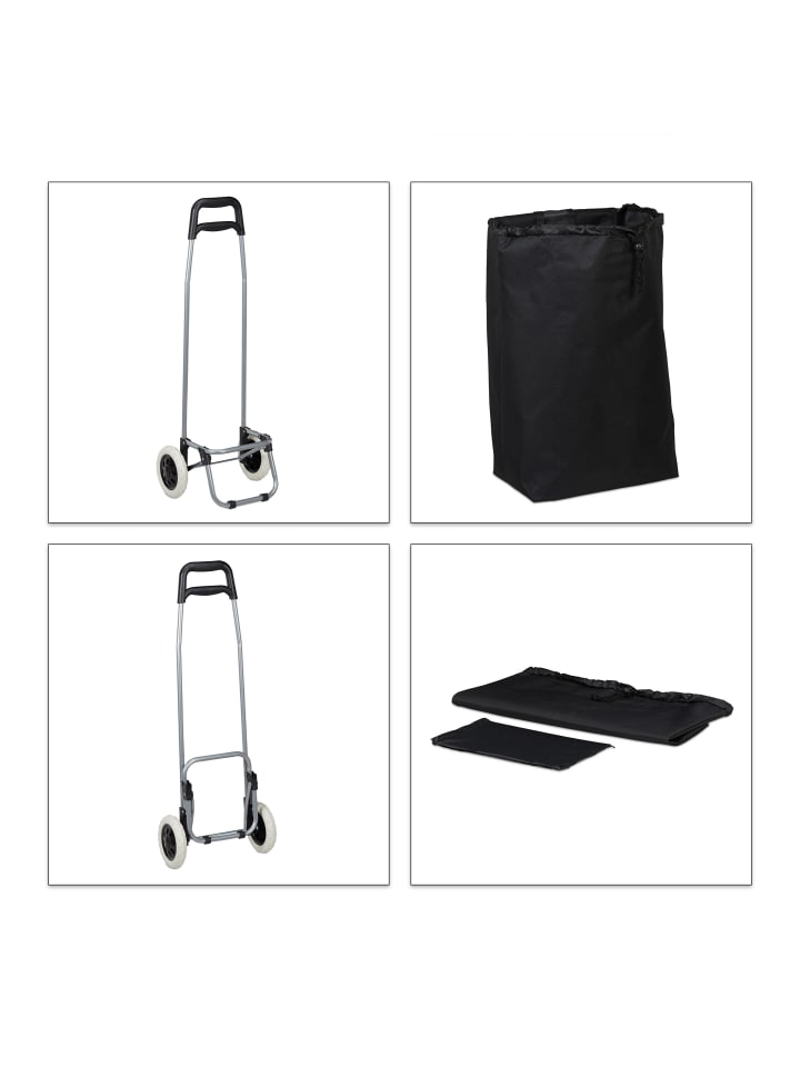 relaxdays Einkaufstrolley in Schwarz günstig kaufen onesize