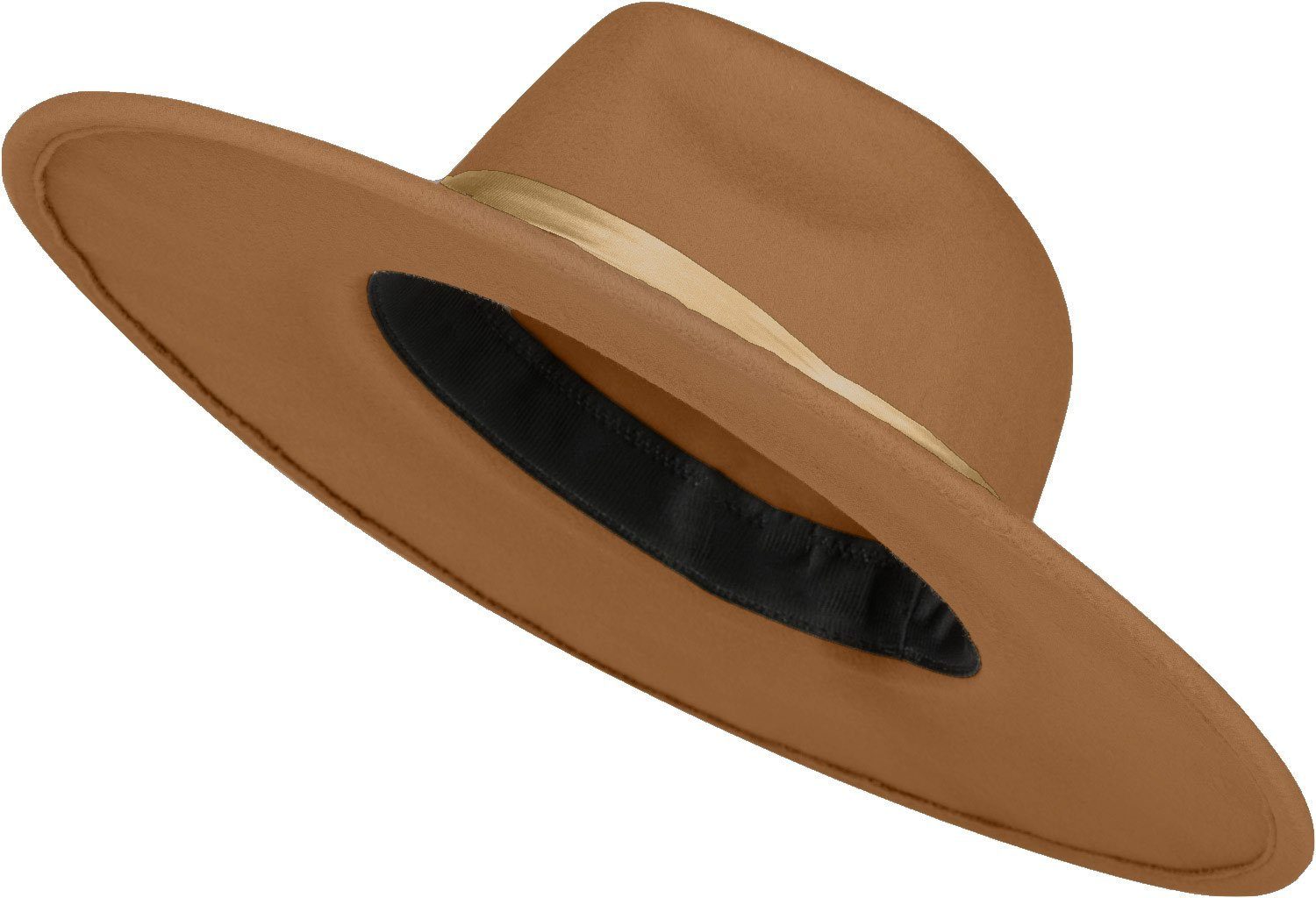 styleBREAKER Fedora (1-St) Hut mit breiter Krempe und Zierband