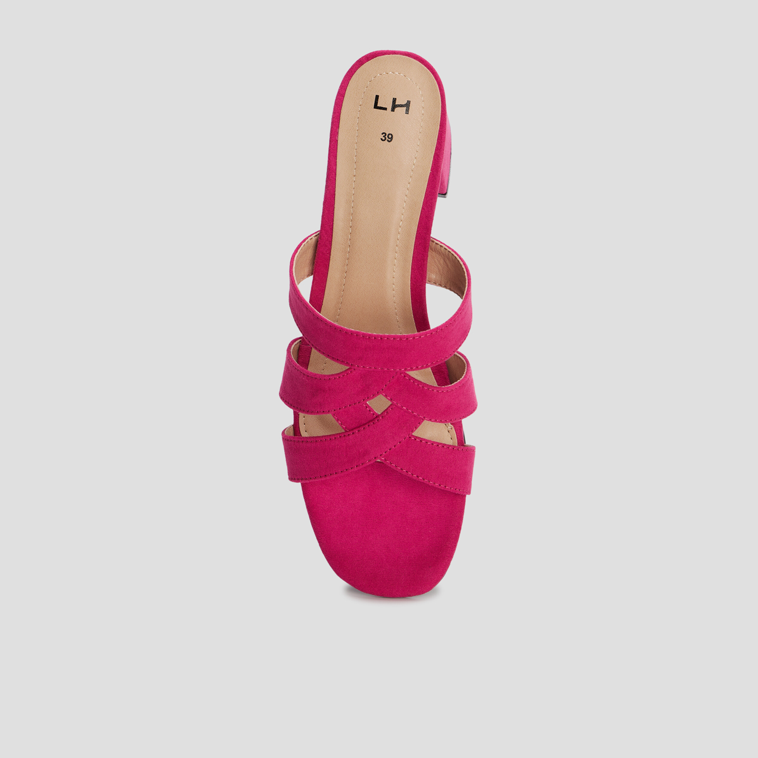 Mules à talons bout carré rose fushia femme | La Halle